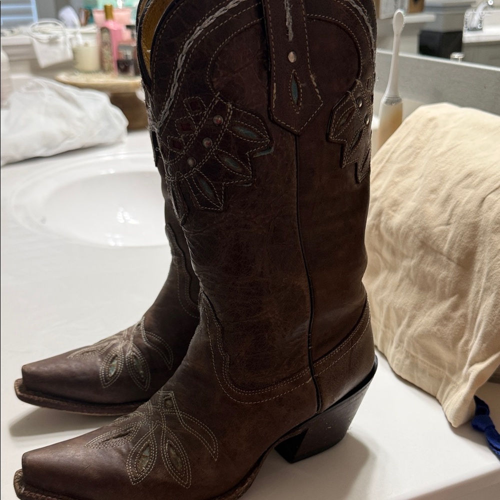 Tony Lama Brown Western Boots - Picture 4 of 4